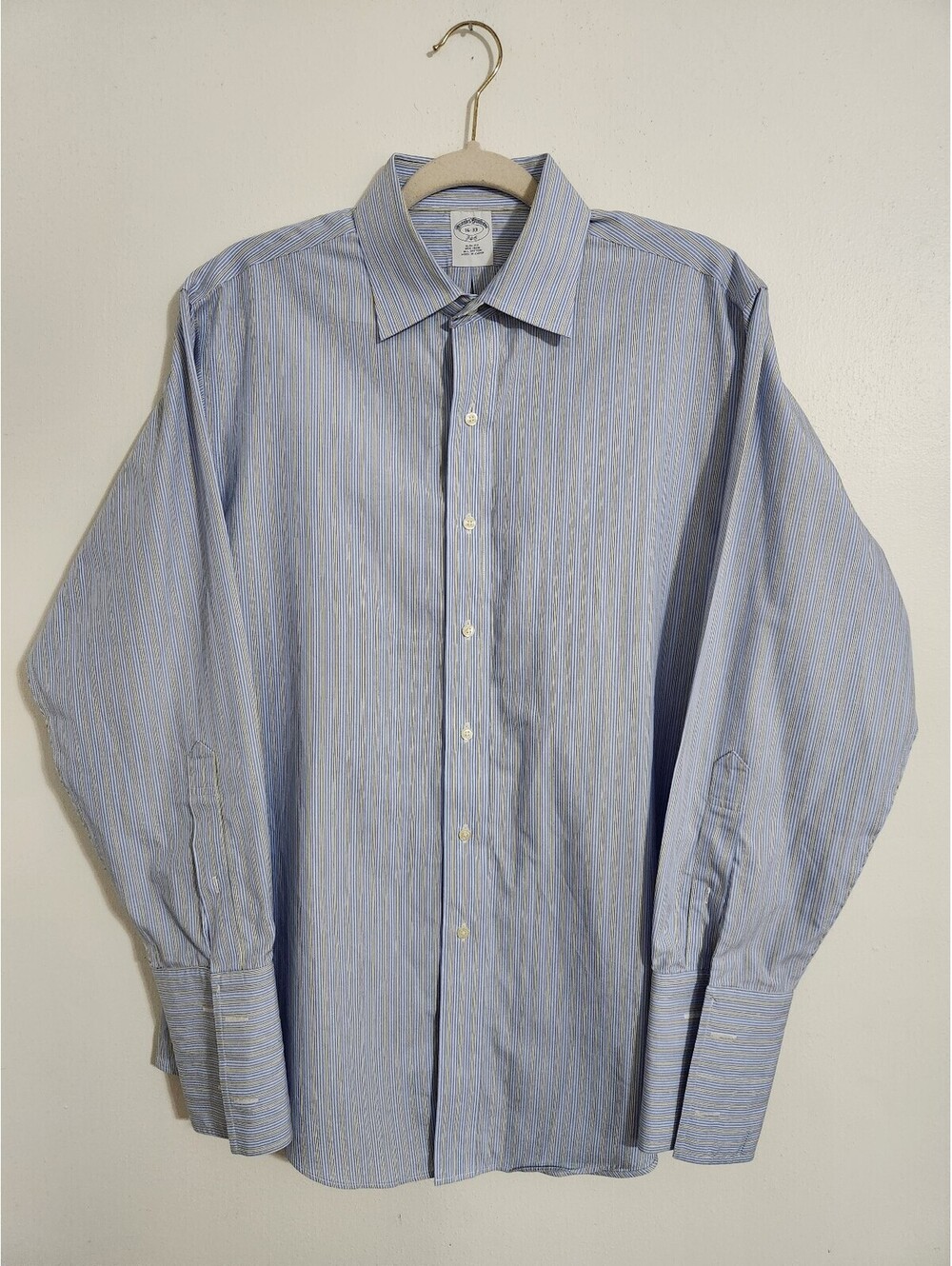 Brooks Brothers blue striped button-front shirt